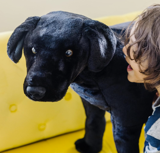 Prime Picks Giant Black Stuffed Animal Dog