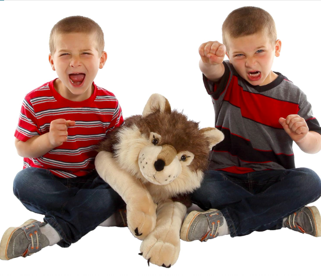 Prime Picks Wild Jumbo Wolf Plush Stuffed Toy