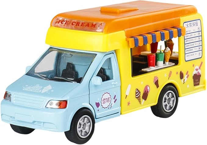 Alloy Fast Food Truck Model Toy Vehicle Pull Back.