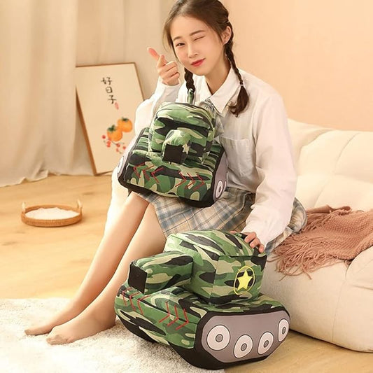 Tank Car Plush Dolls Simulation Peluche Toys Novelty Plush Toys.