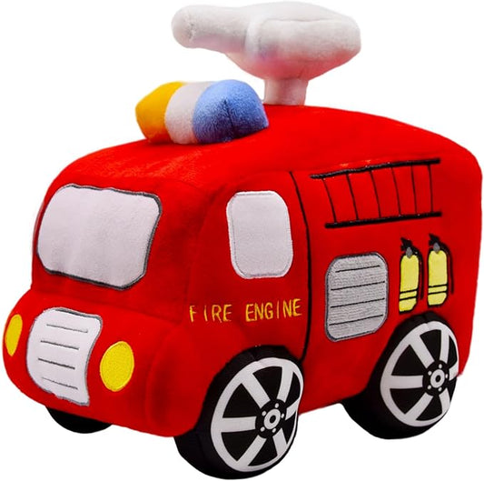 Stuffed Special Vehicle Plush Fire Truck Cuddly Rescue Vehicle
