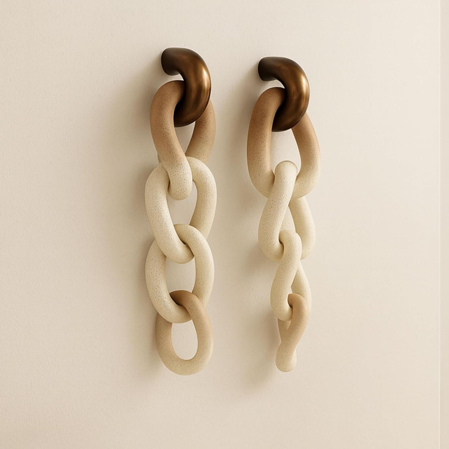 Set of 2 Resin Modern Decorative Wall Chain Accent for Table Top & Shelf
