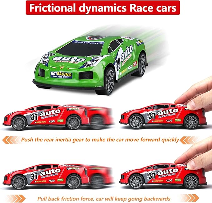 Push and Go Pull Back Trucks Wind up Race Car.