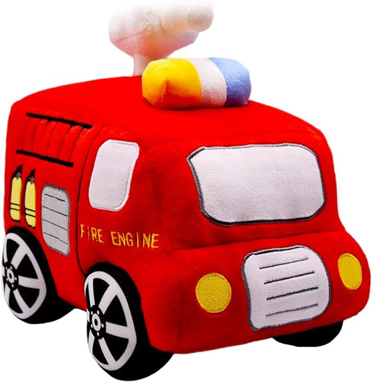 Stuffed Special Vehicle Plush Fire Truck Cuddly Rescue Vehicle