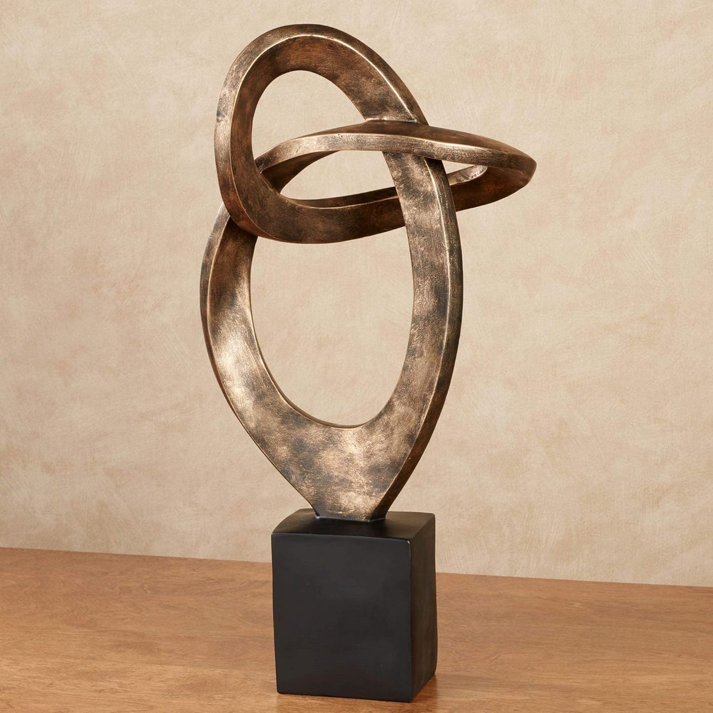 Eternal Love Abstract Table Sculpture Antique Gold