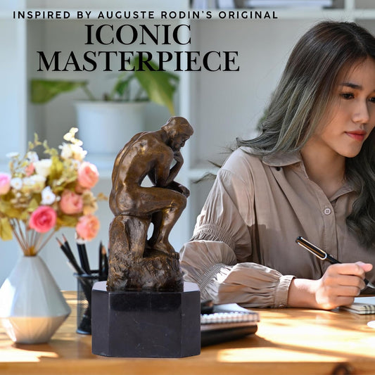 The Thinker Bronze Sculpture –  Decorative Statue for Home, Office & Gallery