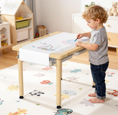 Prime Picks Wooden Sensory Table, Indoor Activity Desk