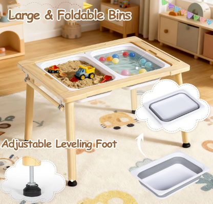 Prime Picks Wooden Sensory Table, Indoor Activity Desk