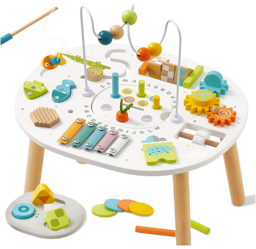 Prime Picks Wooden Activity Table for 1 Year Old