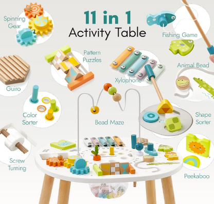 Prime Picks Wooden Activity Table for 1 Year Old